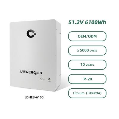 China UIENERGIES OEM Home Storage Battery 48V 51.2V 6.1Kwh 393*540*198mm Battery Station Residential Home Bess for sale