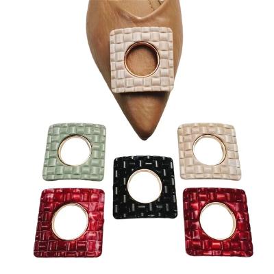 China Custom Clog Charm factory new square shoes buckle men's leather shoes accessories clasap metal zinc alloy clip for sale