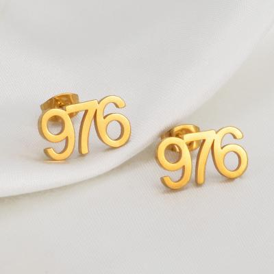 China (1.5cm wide and small size) France Mayotte Mamoudzou 976 number stud earrings ethnic jewelry #214821 for sale