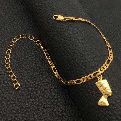 China Nefertiti Anklet, Ankh Foot Chain, Eye Chain Anklet, Coconut Tree and Yoga Symbols TRENDY MO Cahrms Jewelry Ancient Egypt #22206 for sale