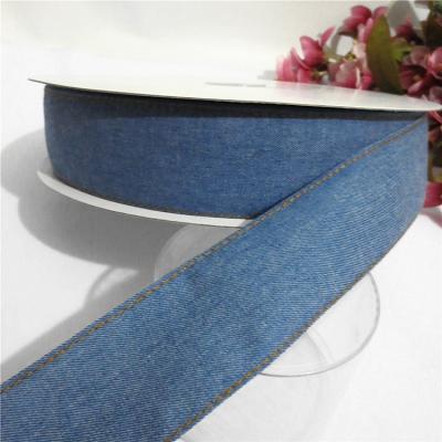 China 4cm Layered Recyled DIY Handmade Jumper Denim Ribbon Cloth Band Jewelry Accessories Bows Hair Accessories Headwear Materials for sale