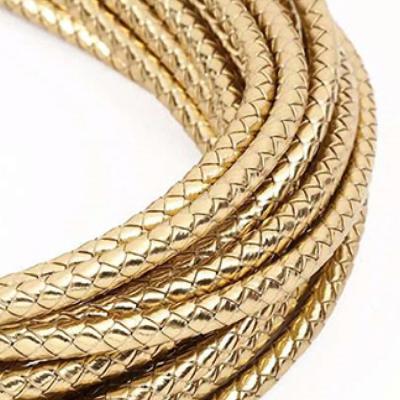 China Fashion E-Co Friendly Wholesale Gold and Silver PU Leather Rope Around Leather Rope for sale