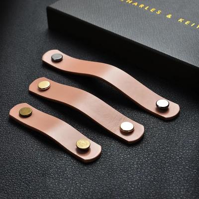 China friendly new E-Co 2019 furniture handlecowhide handle Nordic modern minimalist light luxury wardrobe wardrobe shoe drawer double hole for sale