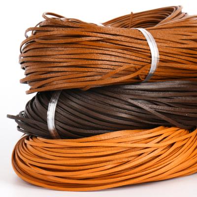 China E-Co Friendly Real Durable Flat Rope Natural Leather Bands For Collar for sale