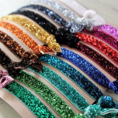 China Shine factory luminous hot sale colorful shiny hair ring, elastic glitter band for hair tie for sale