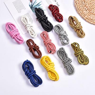 China PU E-Co Friendly Wholesale Colorful Custom Leather Rope Round Leather Rope for sale