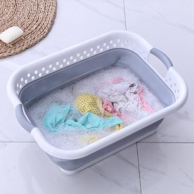 China EISHO Eco-friendly Factory Supply Durable Stprage Collapsible Hamper Clothes Collapsible Plastic Wash Laundry Basket for sale