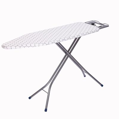 China Protect Hotel 4 Legs Clothes EISHO Folding Ironing Board With Iron Rest Foldable Ironing Boards for sale