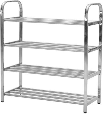 China (Size) Adjustable 4 Tier Stainless Steel Shoe Rack Metal Shoe Storage Shoe Organizer Storage Shelf for sale