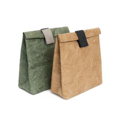 China EISHO Kraft Paper Cooler Bag Aluminum Foil Thermal Insulation Lunch Bag Eco-Friendly Insulated Reusable Colorful Washable Portable Bag for sale