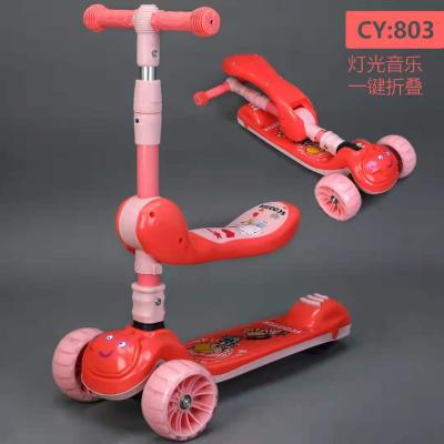 China New Cartoon Children's Scooter Three In A Folding With Music 2-3-6 Years Old Kids Hummer Wheel Children's Toy Cool Scooter for sale