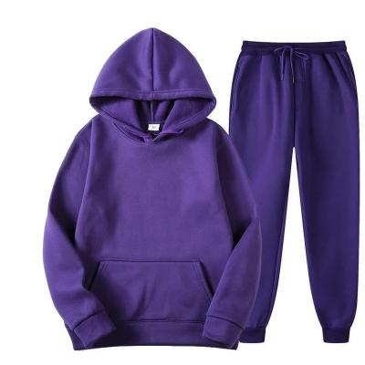 China High Quality Anti-wrinkle Sublimation Blanks Hoodie Set 100% Cotton Polyester Custom Design Set Sweatpants And Hoodie For Men for sale