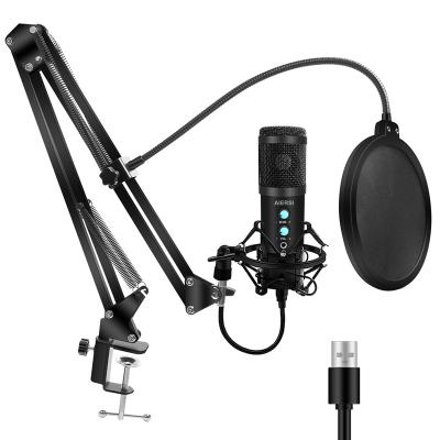 China Aiersi Live Broadcasting Usb Computer PC Condenser Kit Microfono For Vocal Record Microphone Video Protable Wholesale Price Microphone for sale