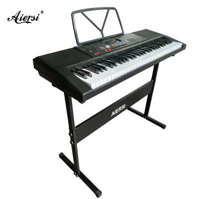 China Digital Aiersi brand 61 keys electronic organ USB piano keyboard with MP3 game function supply displayracks for sale