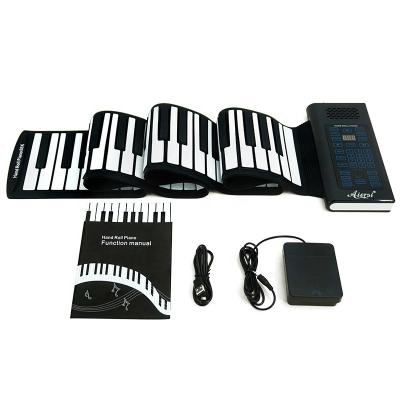 China Hot Sale Aiersi Keyboard Silicone Midi Rubber Instrument Roll Piano 88 Keys Silicone To Roll 49/61 Piano Electronic Musical Instrument for sale