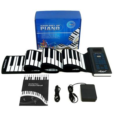 China Flexible Silicone Rubber Manufacturer Supply Piano 88 Keys Portable MIDI Keyboard Roll Up Piano Musical Instrument for Kids and Adults for sale