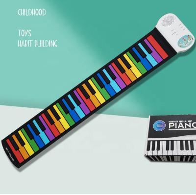 China Flexible Music Education Kids Outdoor Musical Instruments Rainbow Roll Up Colorful Electronic Portable Piano Keyboard Nice Prices for sale