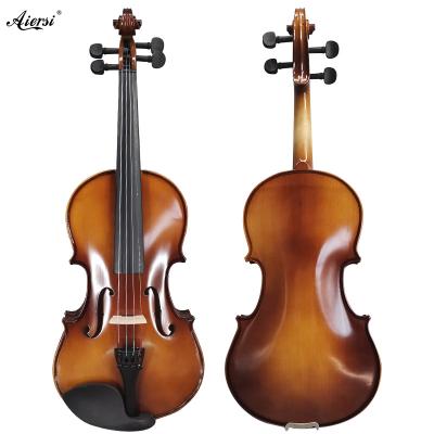 China Aiersi Brand 4/4 Impeccable Size All Solid Violin Equipment For Beginner With Foam Case And Bow for sale