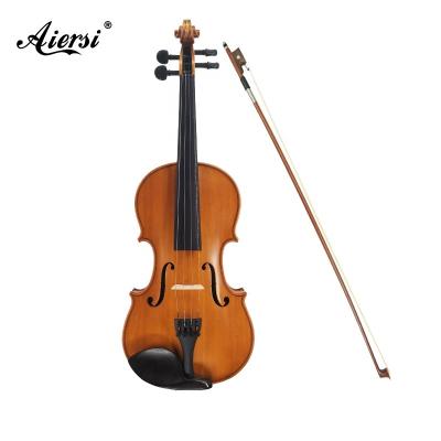 China Aiersi Purchasing 4/4 Violin 4/4 Brand Solid Flawless Price Student Customized Color Orange Handmade Carved Brown With Violin Bow Rosin Case for sale