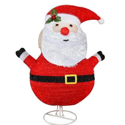 China Party/garden/home/mall/newest 70cm Christmas decoration cloth folding Santa Claus doll with led pattern lights for sale