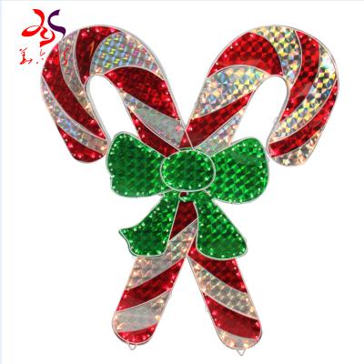 China Pattern Lights 2D Outdoor Large Size 3D Pattern Led Lighted Candy Cane Christmas Decoration Display 3d Candy Cane Pattern Light for sale