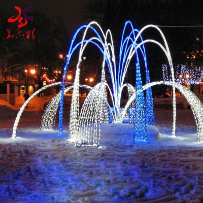 China 2021 Newest Christmas Wire Frame 3d Street Park Led Fountain Pattern Light for sale