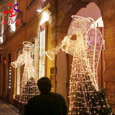 China 2021 Huayicai New Product Christmas Commercial Decor 3D Angel Pattern Outdoor Use Light for sale