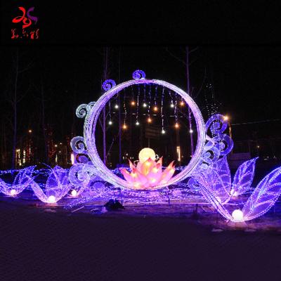 China Commercial Use 2021 Festival Outdoor Waterproof Wedding Halloween 3D Ramadan Decorative Led Flower Holiday Ball Christmas String Pattern Lighting for sale