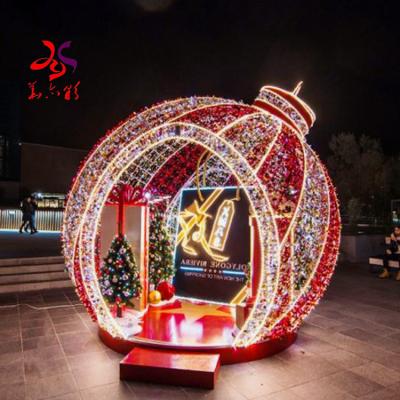 China Commercial Use Holiday Street Christmas LED Display High Quality Outdoor Giant Arch 3D Ball Pattern Light for sale