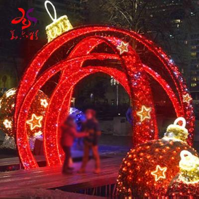 China Commercial Use 2022 Large Outdoor Christmas Balls Lights Giant Outdoor Christmas Lights Arch Pattern Light For Christmas Decoration for sale