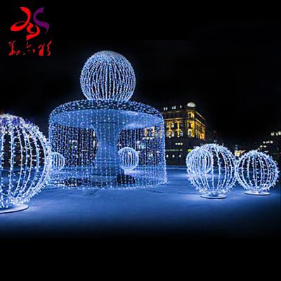 China Outdoor Commercial Use Huayicai Mall Mall Stage Garden Street Led Large Decoration 3d Ball Pattern Lights for sale