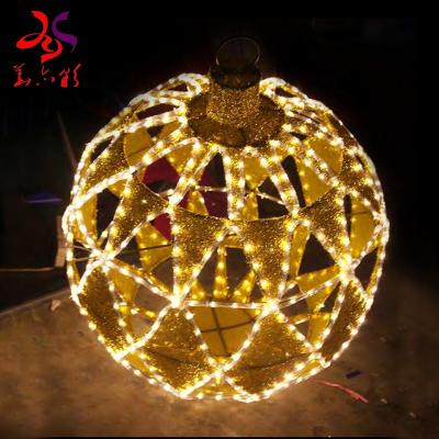 China Commercial use CE ROHS 3d ball pattern custom light with led light string for christmas decoration for sale