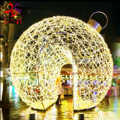 China Commercial use new design street decoration patterns led giant Christmas IP 65 light ball for sale