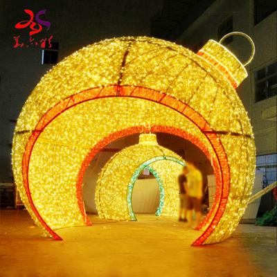 China Outdoor Commercial Use Huge Decorative Ball Pattern Lights Christmas Decoration For Shopping Mall for sale