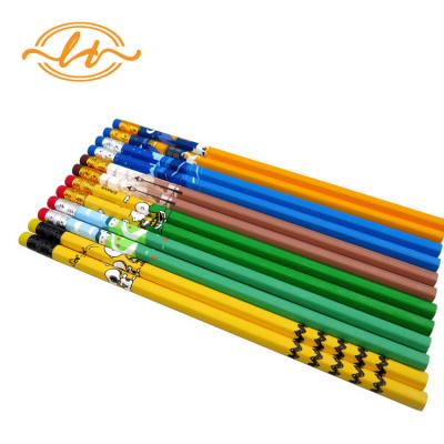 China office & Full Color School Pencil Shrink Film Cartoon Printed Children School Writing HB Pencil for sale