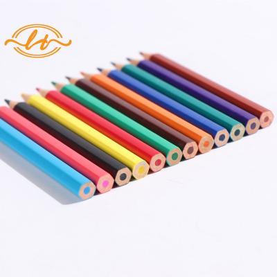 China office & Free Promotional 3.5 Inch Wooden Mini Pencil School Pencil Colorful Hexagonal Shaped for sale