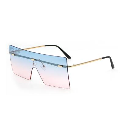 China Pilot 2022 Fashion Summer Ladies Retro Sun Glasses Frameless Sunglasses Big Square Oversized Color Luxury Frameless for sale