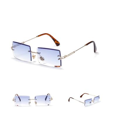 China New Fashion Sunglasses READSUN 2021 Vintage Fashion Ladies Frameless Sun Glass Women Men Square Rimless Rectangle Small Shading Sung for sale