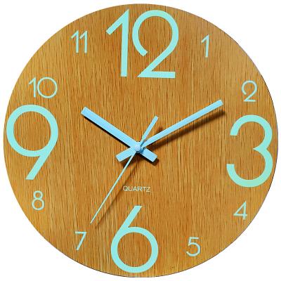 China LUMINOVA Amazon Hot Selling Popular Luminous Wall Clocks For Living Room for sale