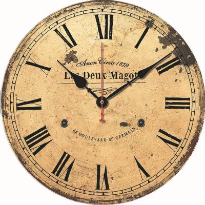 China Antique Style America Style Different Size Customized MDF Wall Clock for sale