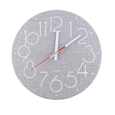 China 2021popular New Design Antique Fabric Style Face MDF Canvas Wall Clock for sale