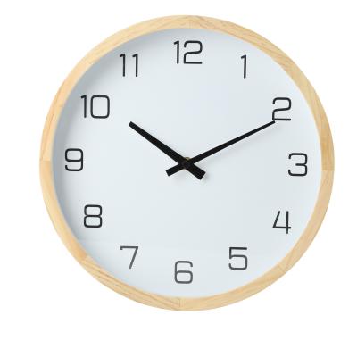 China Simply Design Pine Wood Wall Crafts Luxury Bamboo BRIEF Clock Te koop