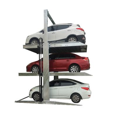 China 2 Post Lift 3 Car Parking Stacker Car Parking Lift For Home Garage DTPP609 2000KGS For Each Deck for sale