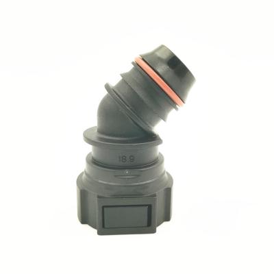 China OEM Factory Original Supplier SAE3/4 18.9 Quick Connector 135 PA12 45 Degree Nylon Line ID16 Double Nipple Button Fittings for sale