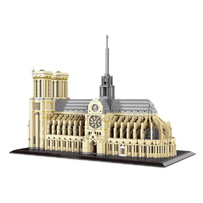 China Construction Toy New Arrival France Famous Architecture 3D Model Diamond Bricks Mini Building Blocks Toys Children Cathedrale Notre Dame de Paris for sale