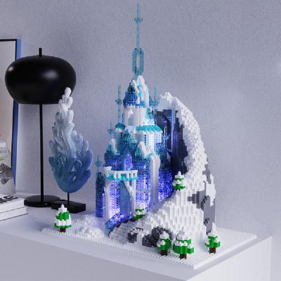 China Construction Toy New Arrivals DIY 3D Model Micro Bricks Architecture Toys Ice Castle Mini Building Blocks Princess Magic Castle Dropshipping for sale