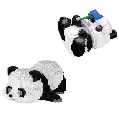 China Construction Toy Good Selling Construction Mini Brick Figures Naughty Panda 3D Model Animal Panda Micro Building Block Toy Dropshipping for sale