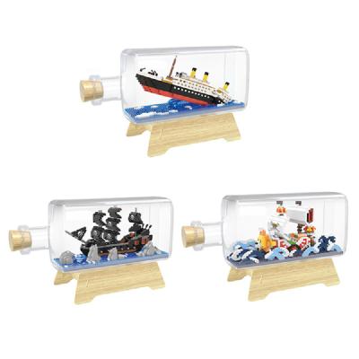 China Construction Toy Best Titanic Black Pearl Thousand Sunny In Bottle Mini Building Blocks Wisehawk Pirate Ship Micro Bricks For Toy Collection for sale