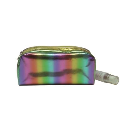 China Portable Color Semicircle Fashion Rainbow PVC /PU Bag Waterproof Makeup Cosmetic Bag for sale