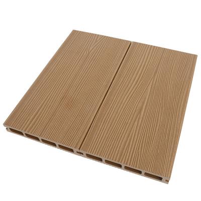 China Modern Factory Directly Sell 3d Embossed On Line Wpc Decking Board Round Hollow Hollow Composite Decking Board for sale